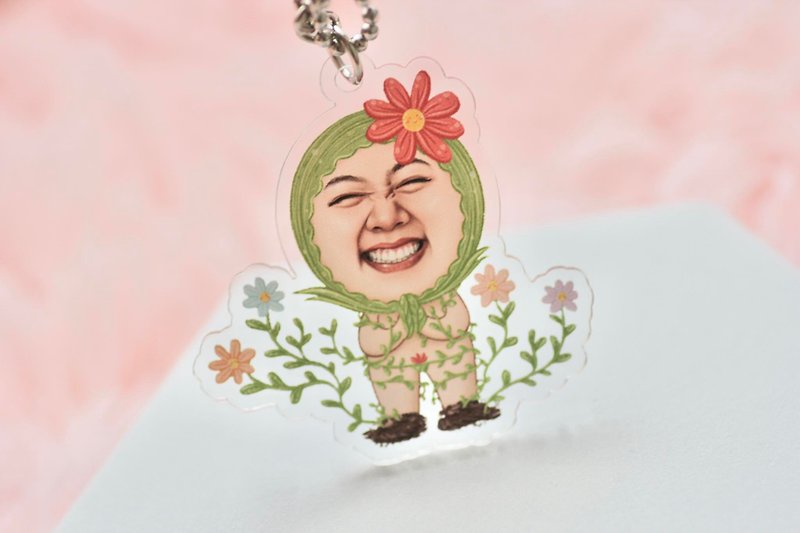 KEYRING ll KEYCHAIN :: FUNNY FACE IS TREE - 吊饰 - 压克力 