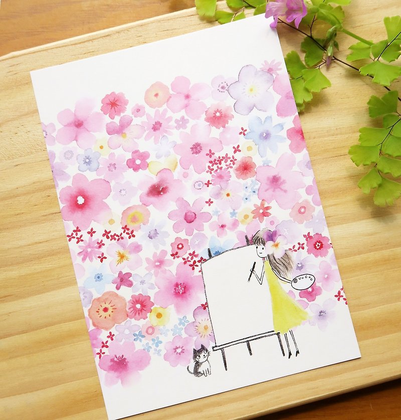 花儿朵朵 Bright flowers 明信片 - 卡片/明信片 - 纸 粉红色