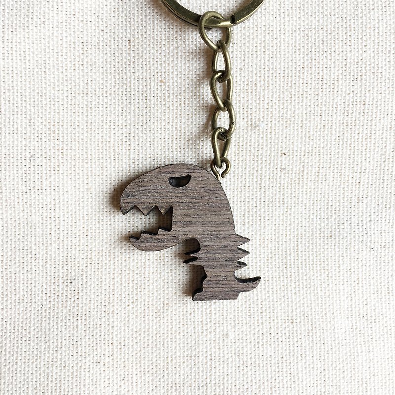 小恐龙 钥匙圈 C - 钥匙链/钥匙包 - 木头 白色