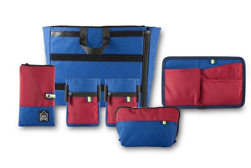 NESO 整组蓝红色配件袋 (内主袋+5个配件) - 手提包/手提袋 - 聚酯纤维 