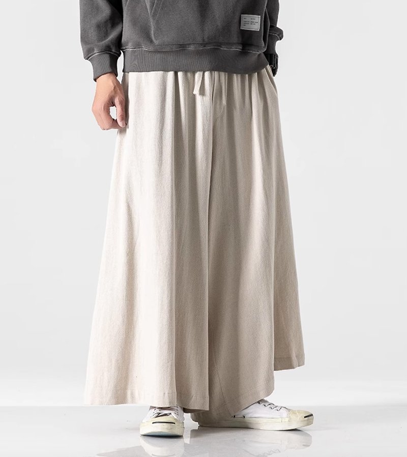 日系极简 中国风复古极简寬裤 - 男士长裤 - 其他材质 多色