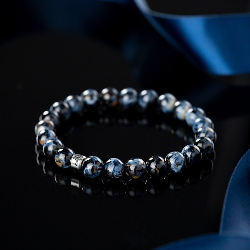蓝彼得石 | 天然能量手串 | 8-8.5mm - 手链/手环 - 水晶 蓝色