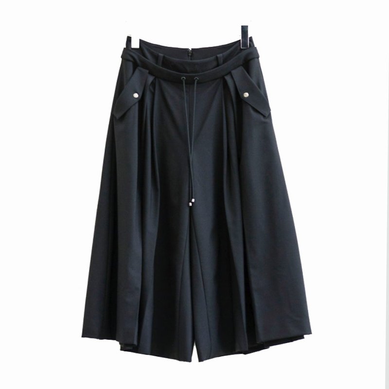 设计师品牌FromClothingOf- 黑色阔裤 - 女装长裤 - 羊毛 黑色
