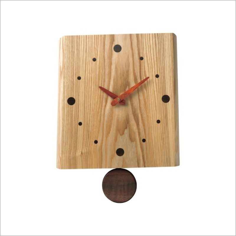 北海道旭川 工房Pecker F12-1 原木板摆钟 - 时钟/闹钟 - 木头 