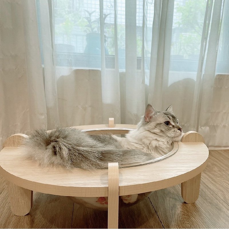 一锅猫经典款-猫咪睡窝 - 床垫/笼子 - 木头 卡其色
