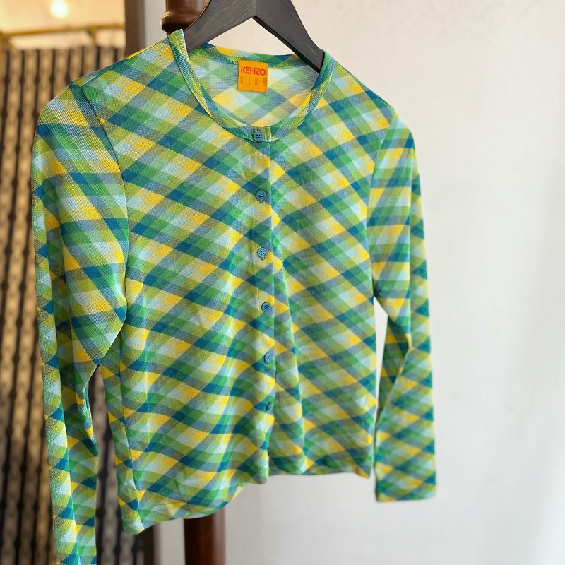 Kenzo Club菱形图案外套 - 女装休闲/机能外套 - 其他人造纤维 绿色