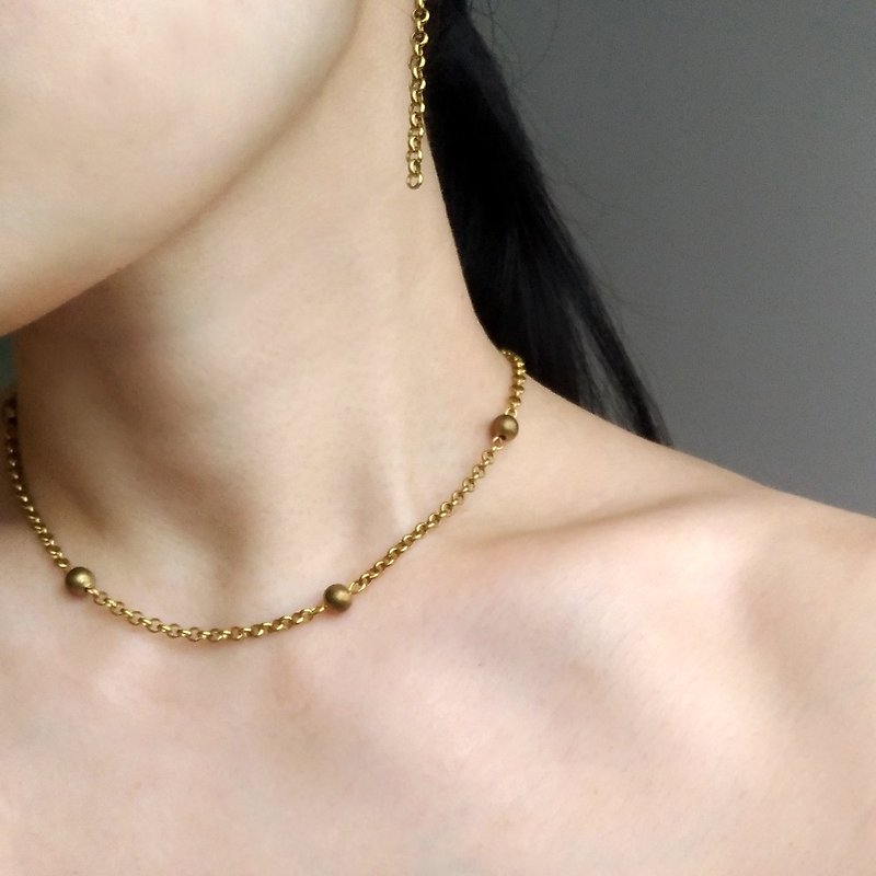 淬炼-黄铜项链 - 耳环/耳夹 - 铜/黄铜 金色