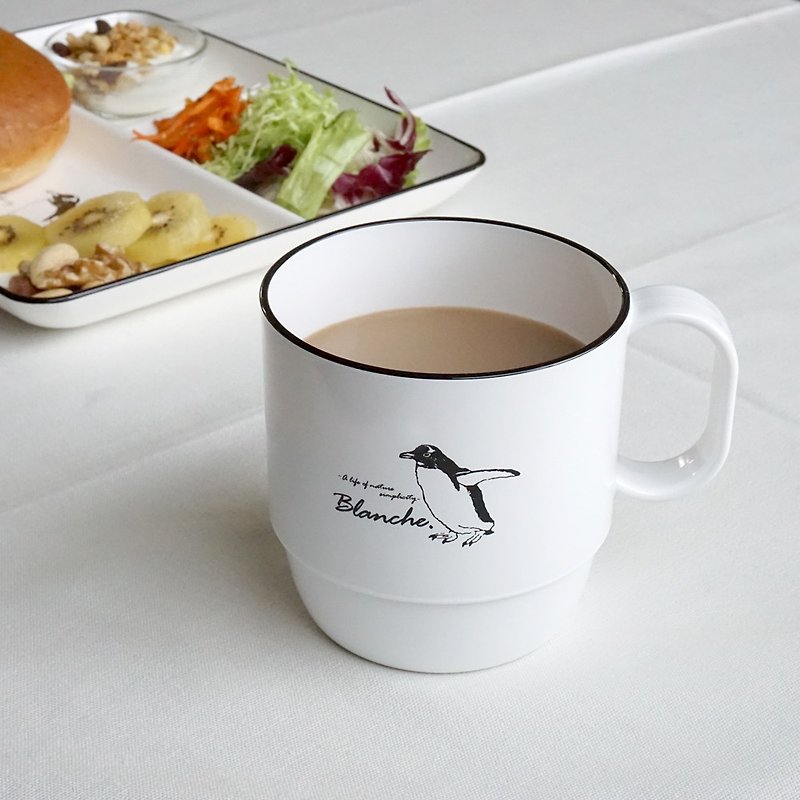 Blanche Big Mug 500ml Tea Cup Coffee Soup Drink Light Penguin Present Cute Japan - 咖啡杯/马克杯 - 塑料 白色