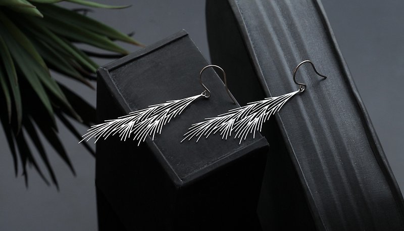 芦苇草耳环 Common Reed Earrings - 项链 - 其他金属 银色
