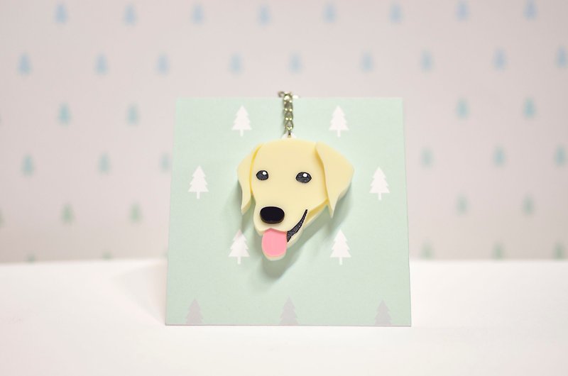 拉布拉多犬(奶黄)-钥匙圈压克力 - 钥匙链/钥匙包 - 压克力 黑色