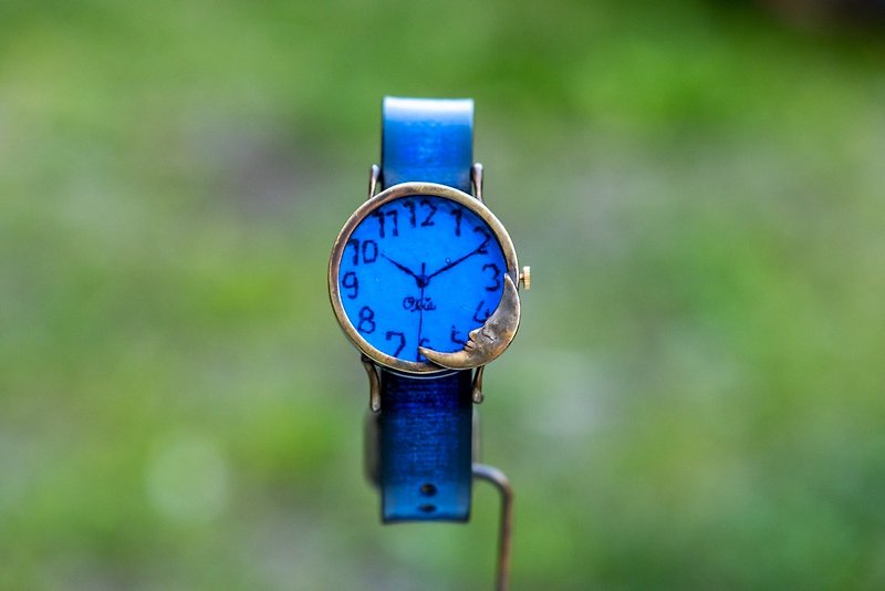 夜更けの月腕時計M深青 - 女表 - 其他金属 蓝色