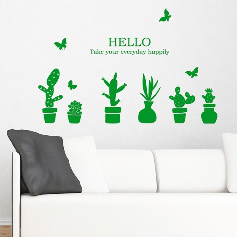 Smart Design 创意无痕壁贴◆清新小盆栽(8色) - 墙贴/壁贴 - 纸 绿色