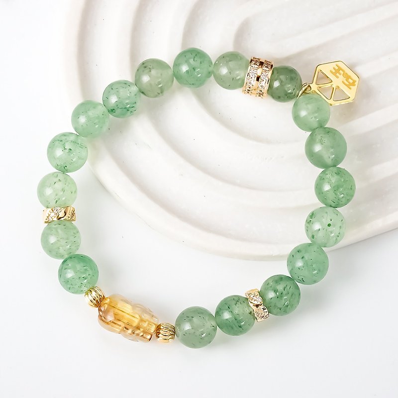 【独家自订】 钻宝 钛晶貔貅水晶手链 | 绿 - 手链/手环 - 水晶 绿色