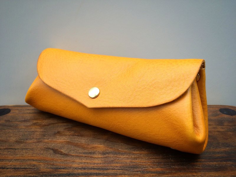 コロコロ財布　イタリアンレザー　fave　ミモザ　Lサイズ - 化妆包/杂物包 - 真皮 黄色