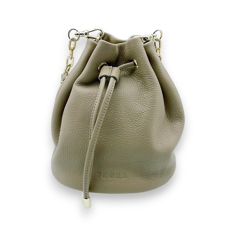 Tahlia 中型软皮革水桶包(KHAKI) - 手提包/手提袋 - 真皮 