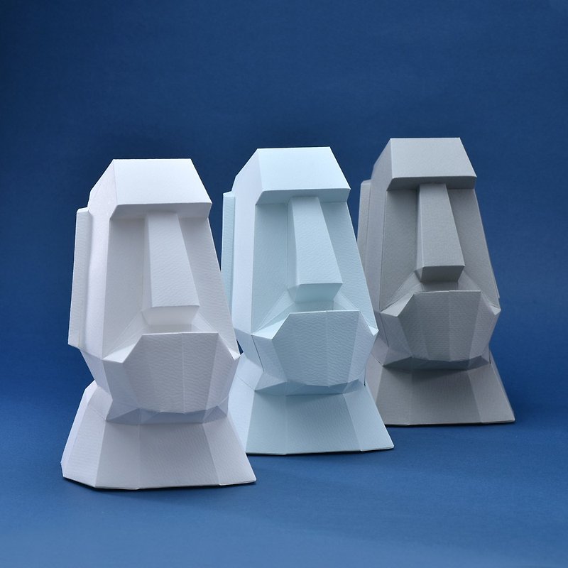 3D纸模型-DIY动手做-免裁剪-摆饰系列-厚道摩艾(小巧版) - 木工/竹艺/纸艺 - 纸 多色
