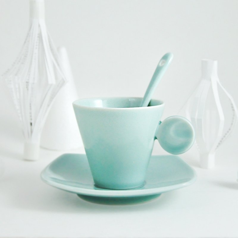 指纹咖啡杯组(附汤匙) - 杯子 - 瓷 