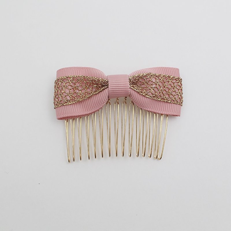  Oriental pink ribbon Hair combs - 发饰 - 聚酯纤维 粉红色