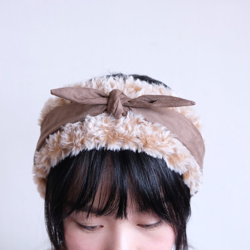 fuwafuwa毛茸茸暖耳三用发带 橘猫 - 发带/发箍 - 其他材质 