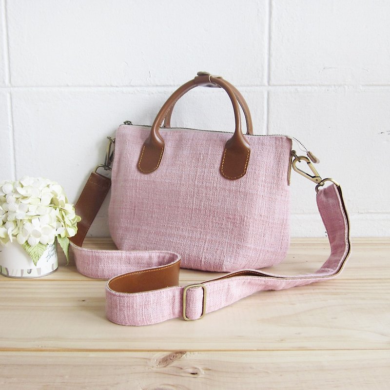 Cross-body Sweet Journey Bags S size Hand Woven and Botanical Dyed Cotton.