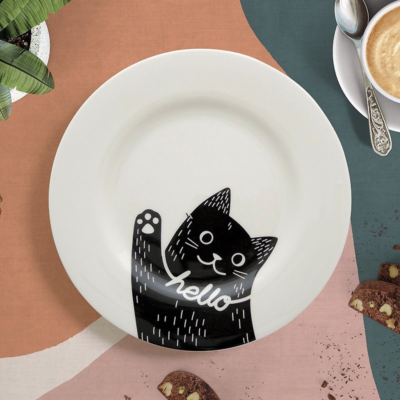 Greeting Cat (8 inch plate)