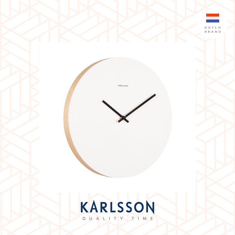 荷兰 Karlsson, Wall clock 31cm Colour Splash white木制挂钟 - 时钟/闹钟 - 木头 白色