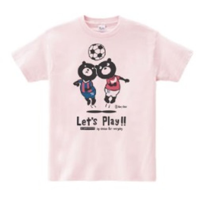 サッカー＆イージー☆ベア　150.160（WomanM.L）　Tシャツ【受注生産品】 - 女装 T 恤 - 棉．麻 粉红色