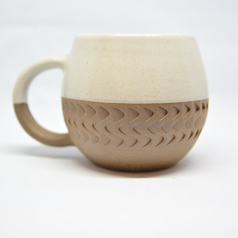 竹纹圆肚马克杯-白-公平贸易 - 咖啡杯/马克杯 - 陶 白色