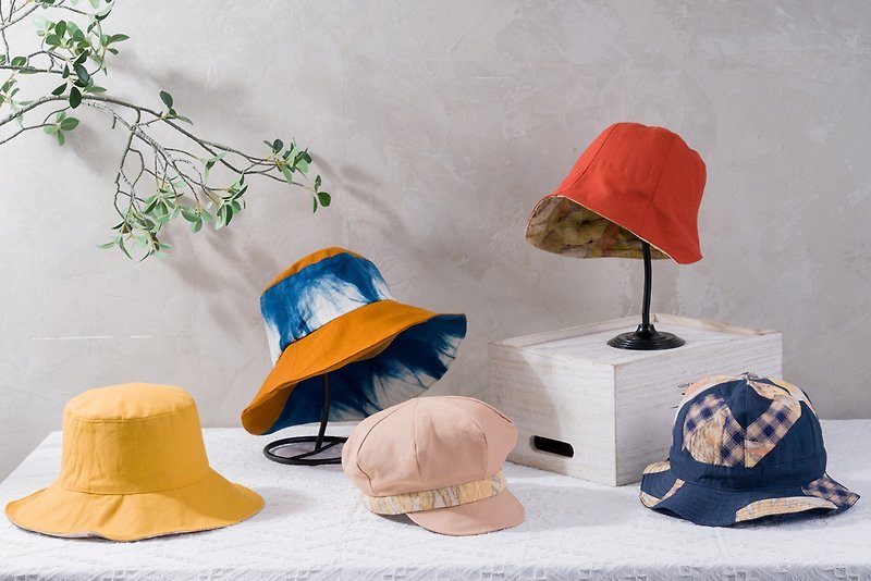 台湾绿工艺认证  善意之帽－五件组  链接介绍 季节角落自然染 - 帽子 - 棉．麻 多色