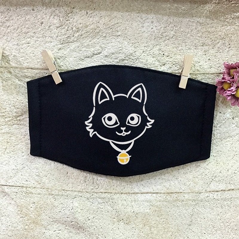 反光口罩 透气棉布口罩 铃铛猫 Cat - 口罩 - 其他材质 黑色