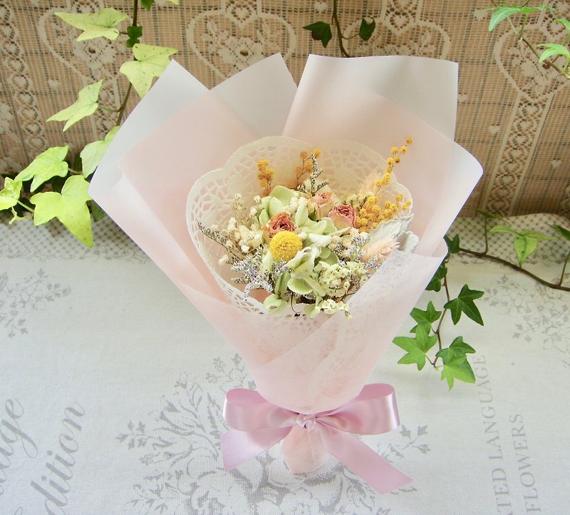 Masako 春天浪漫花卉  干燥花束  韩式花束   礼物 季节限定 - 植栽/盆栽 - 植物．花 粉红色