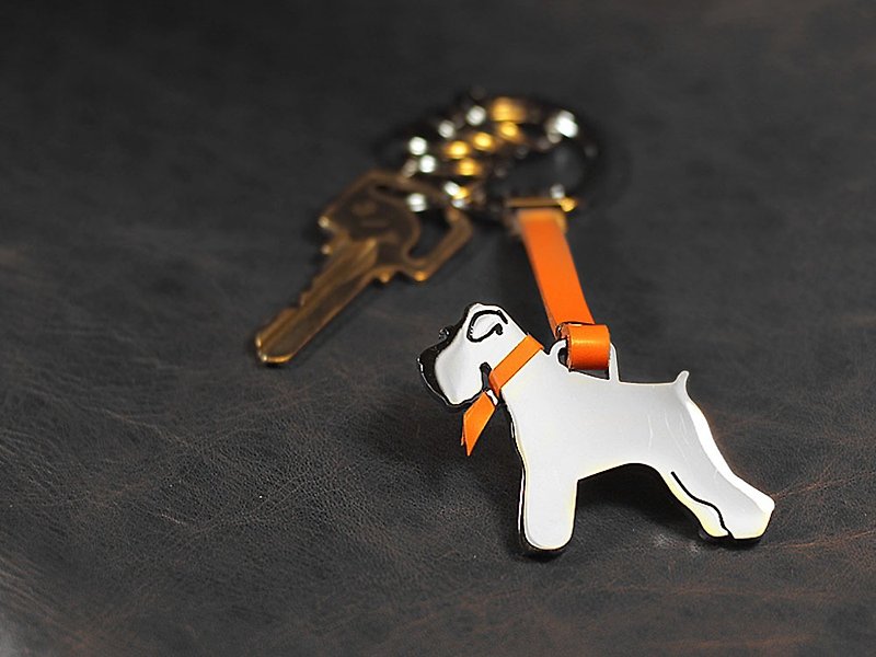 【Loveit】造型不锈钢皮革钥匙圈-狗/猫 - 钥匙链/钥匙包 - 其他金属 多色