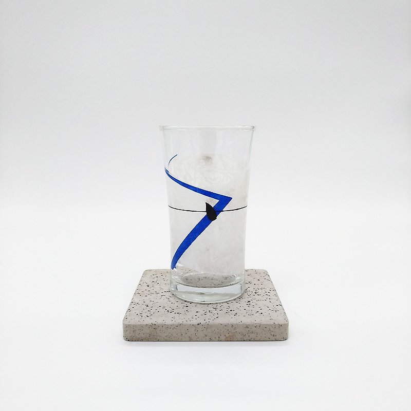 早期复古玻璃水杯(蓝) C10 - 茶具/茶杯 - 玻璃 蓝色