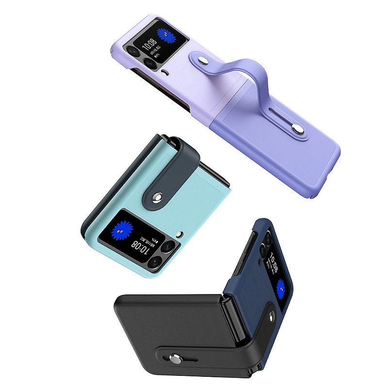 CASE SHOP SAM Z Flip 4 撞色皮质保护壳 - 手机壳/手机套 - 人造皮革 多色