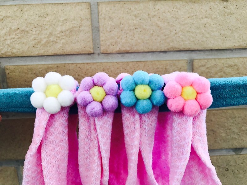 绒绒小花 宝宝发带 （请选择喜欢的小花） - 发饰 - 聚酯纤维 粉红色