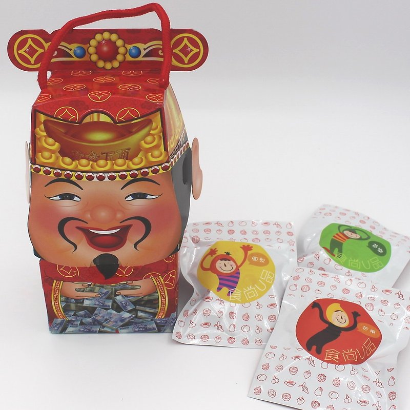 小礼物/伴手礼 ，(原味)财神爷水果干礼盒，含 3包小包装水果干 - 水果干 - 新鲜食材 