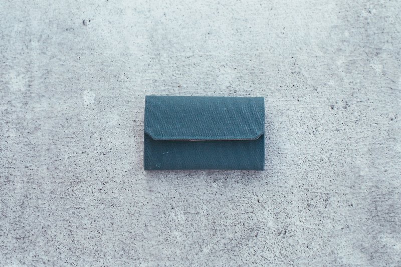 最后一个!!!军蓝-厚帆布 可水洗纸 零钱包 卡片夹- - 零钱包 - 棉．麻 蓝色