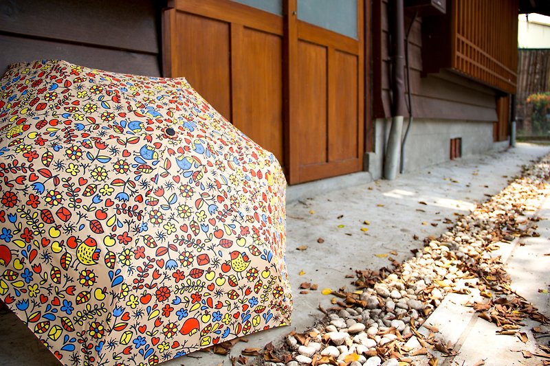 UrbaneUmbrella 超轻超细彩色小鸟印刷伞-浅桔 - 雨伞/雨衣 - 聚酯纤维 橘色