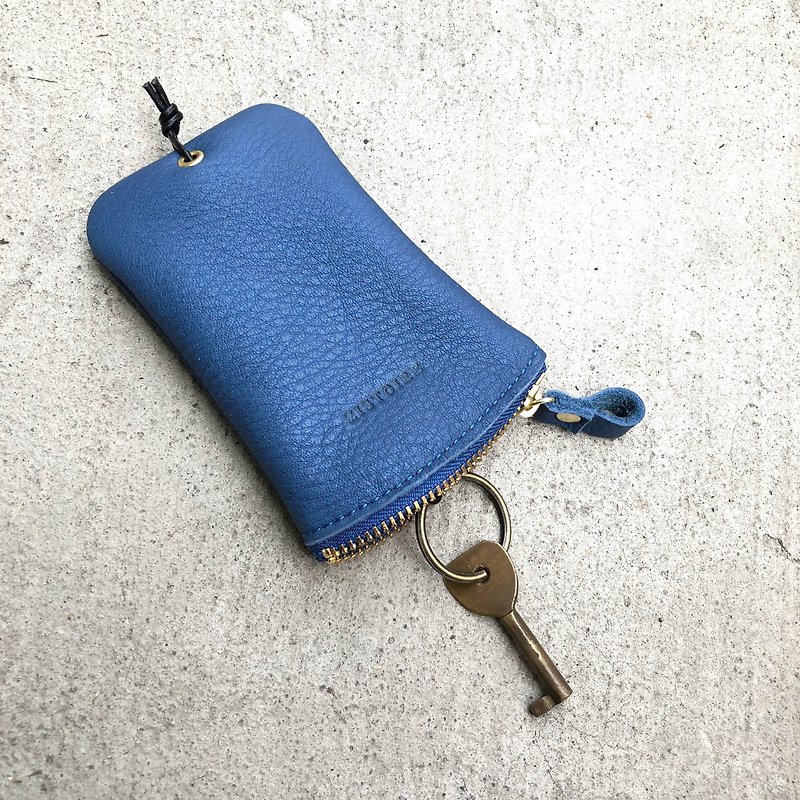 【Keys' Sweet Home / 钥匙包】ZiBAG-031/钴蓝色 - 钥匙链/钥匙包 - 真皮 