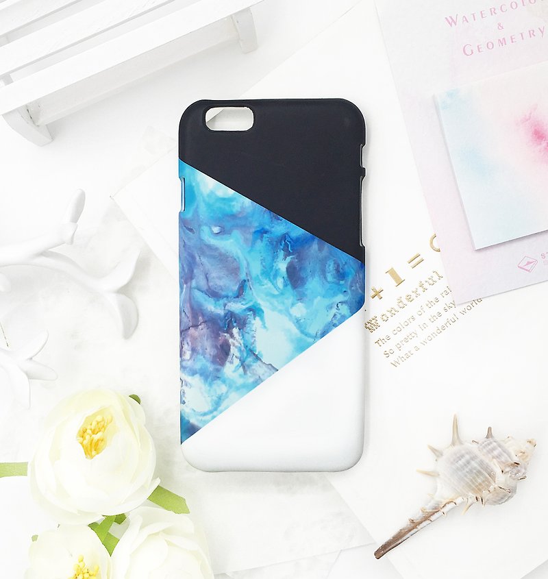 极简主义-蓝色大理石iPhone原创手机壳/保护套 - 手机壳/手机套 - 塑料 蓝色