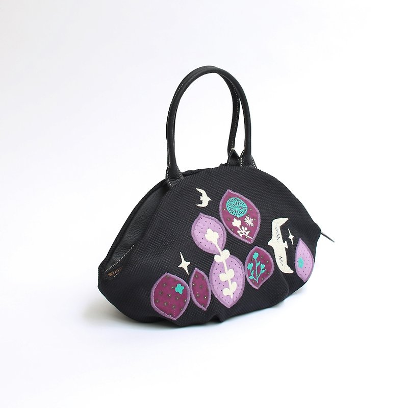 空から刺繍・アーモンドバッグ - 手提包/手提袋 - 聚酯纤维 紫色