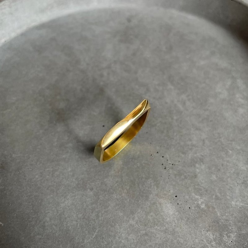 【Variety】D型黄铜造型戒指 -12 - 戒指 - 铜/黄铜 