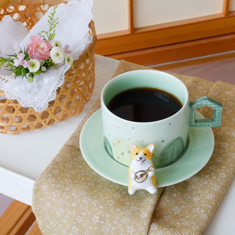 三浅陶社 原创设计小柯基情侣咖啡杯 创意手工送朋友生日结婚礼物 - 咖啡杯/马克杯 - 瓷 