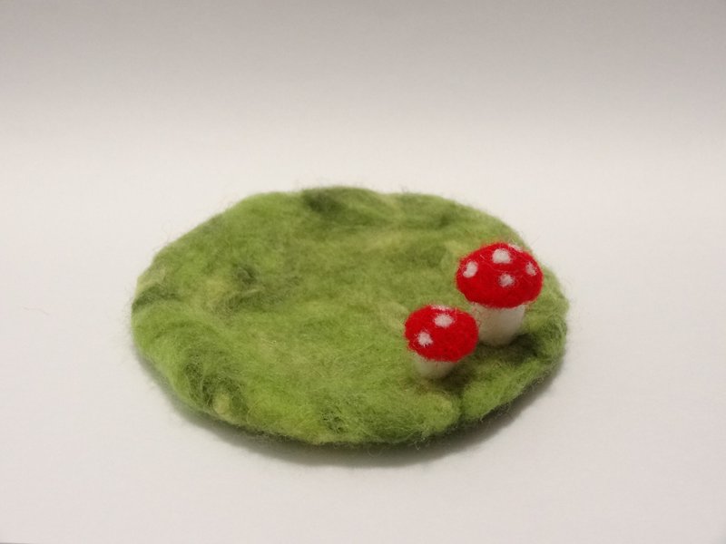 草地蘑菇杯垫-羊毛毡 - 杯垫 - 羊毛 多色