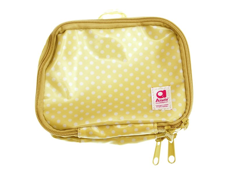 波点旅行小袋 - 黄色  - 化妆包/杂物包 - 塑料 黄色