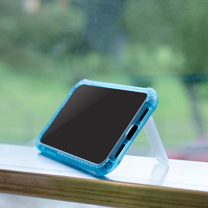 Stiff Series│iPhone X/Xs (5.8寸) 站立式空压保护壳-冰晶蓝 - 手机壳/手机套 - 塑料 蓝色