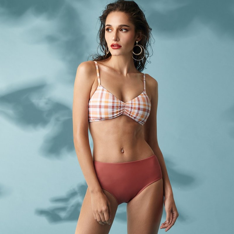 Clair - Two Piece Swimwear Color: Royal Scotch/Blush (CREX118) - 女装泳衣/比基尼 - 其他材质 粉红色