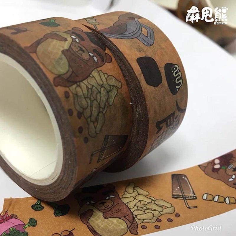 香港原创 麻甩熊 香港美食 和纸胶带 - 纸胶带 - 纸 