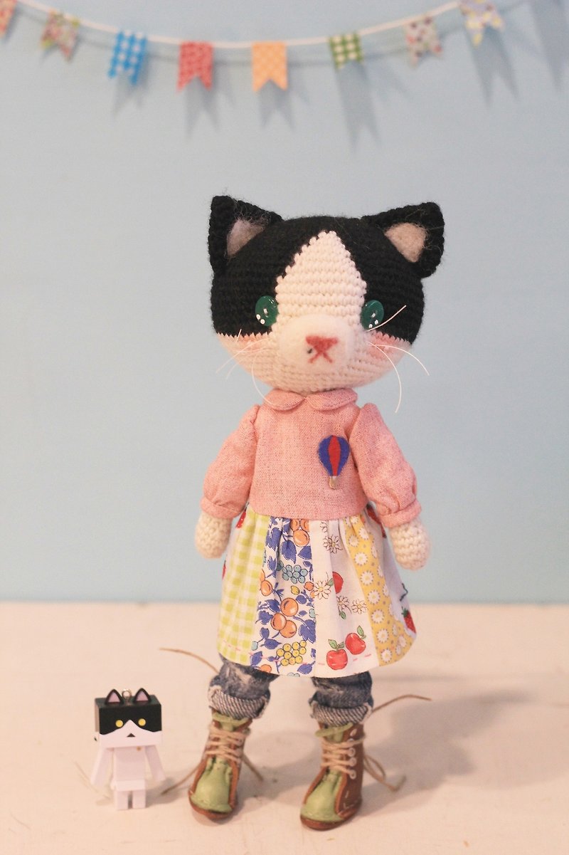 Miki设计手作编织娃。动物好朋友奔驰猫小姐。Chabebe - 玩具/玩偶 - 羊毛 黑色