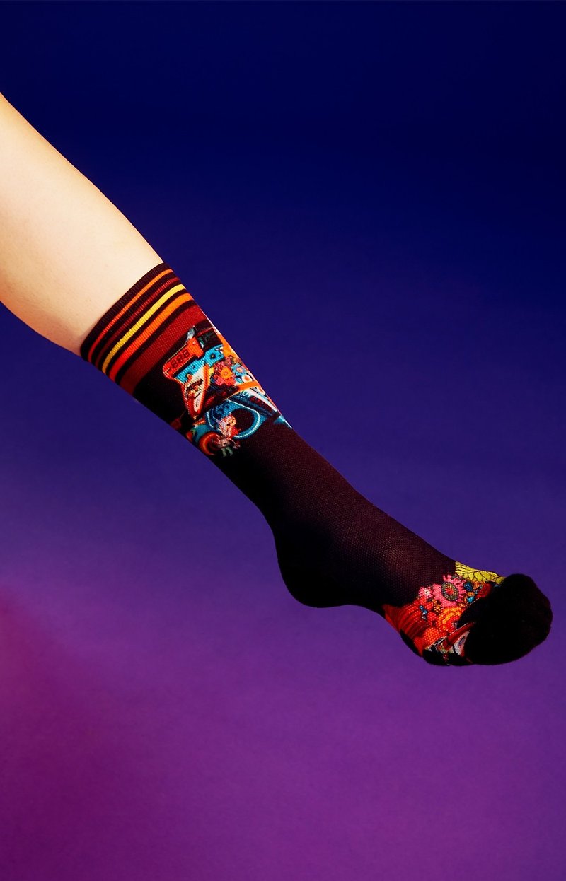 LIFEBEAT x SABRINA HSIEH火箭汽水联名印花运动袜 - 袜子 - 聚酯纤维 黑色